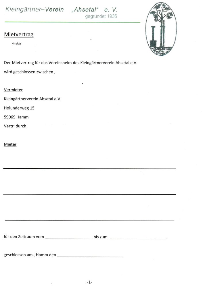 Mietvertrag - 1a